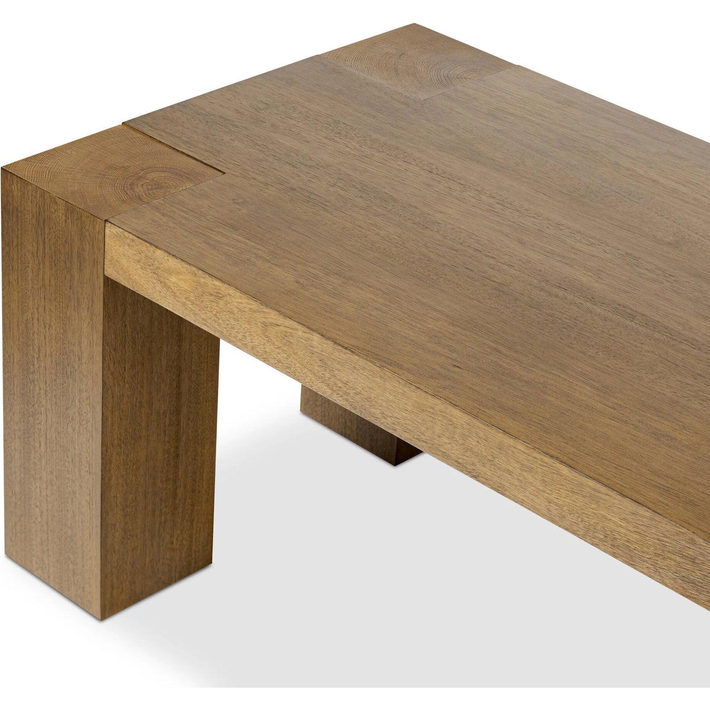 004 SI-2635299 | Closeup | Emeli Rectangular Coffee Table by Four Hands in tawny rubberwood veneer. Made from parawood veneer in a unique style.