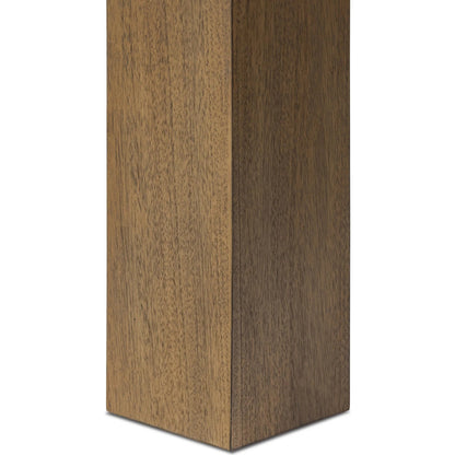 Emeli Rectangular Coffee Table by Four Hands in tawny rubberwood veneer. Made from parawood veneer in a unique style.