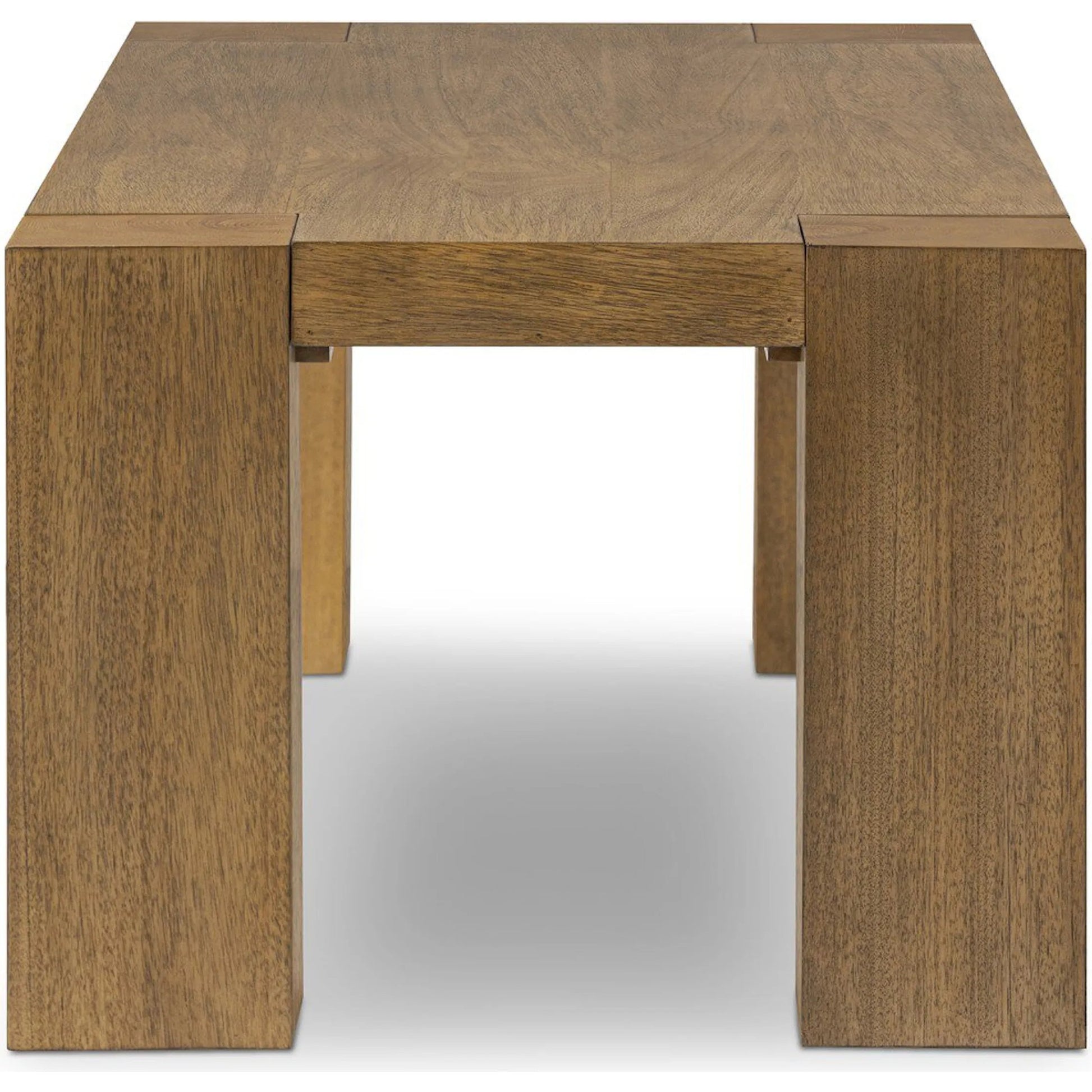 Emeli Rectangular Coffee Table by Four Hands in tawny rubberwood veneer. Made from parawood veneer in a unique style.