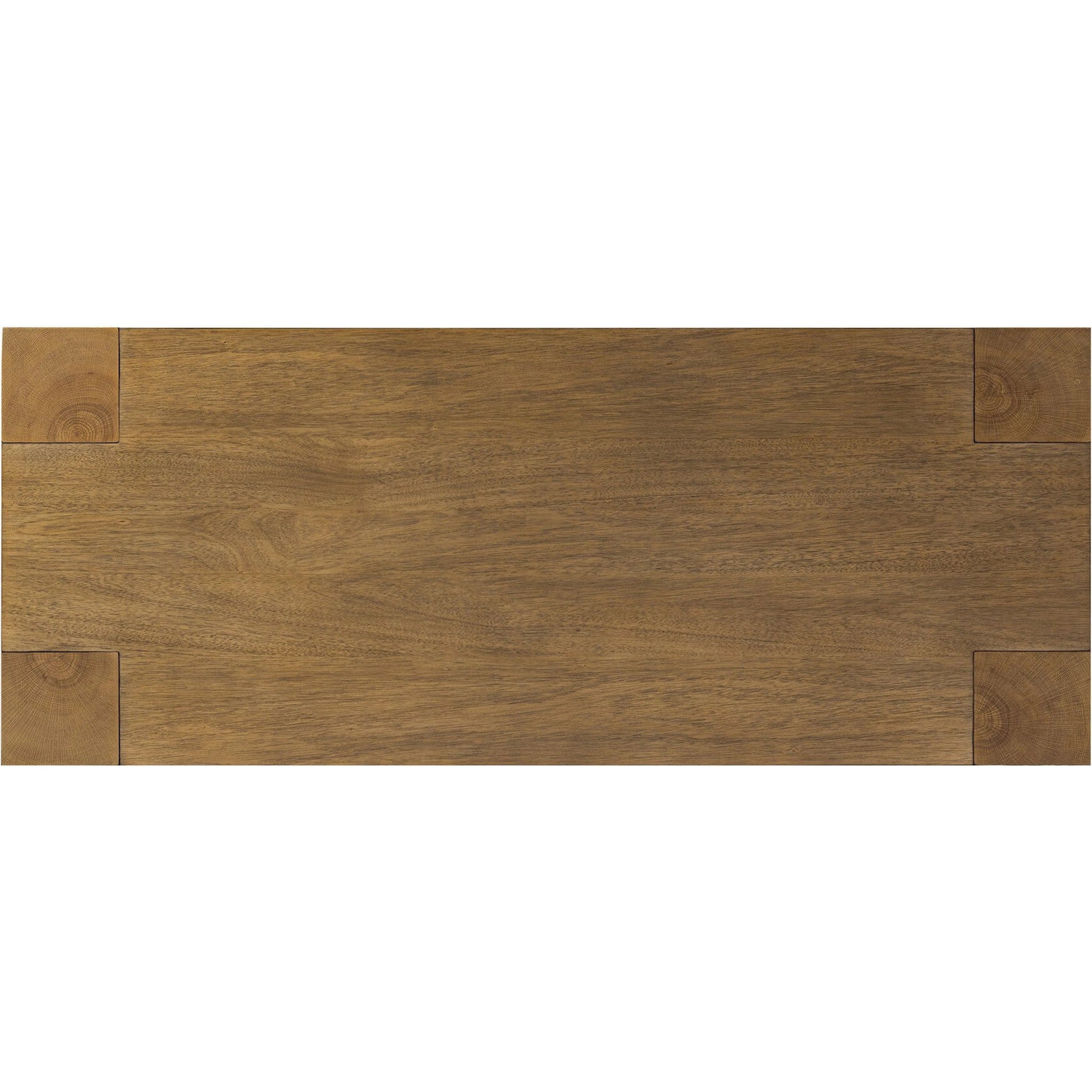 Emeli Rectangular Coffee Table by Four Hands in tawny rubberwood veneer. Made from parawood veneer in a unique style.