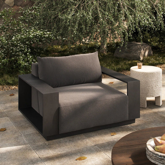 Branford Outdoor Metal Chair by Four Hands in arashi graphite, bronze. Made from 100% acrylic, aluminum in a modern style.