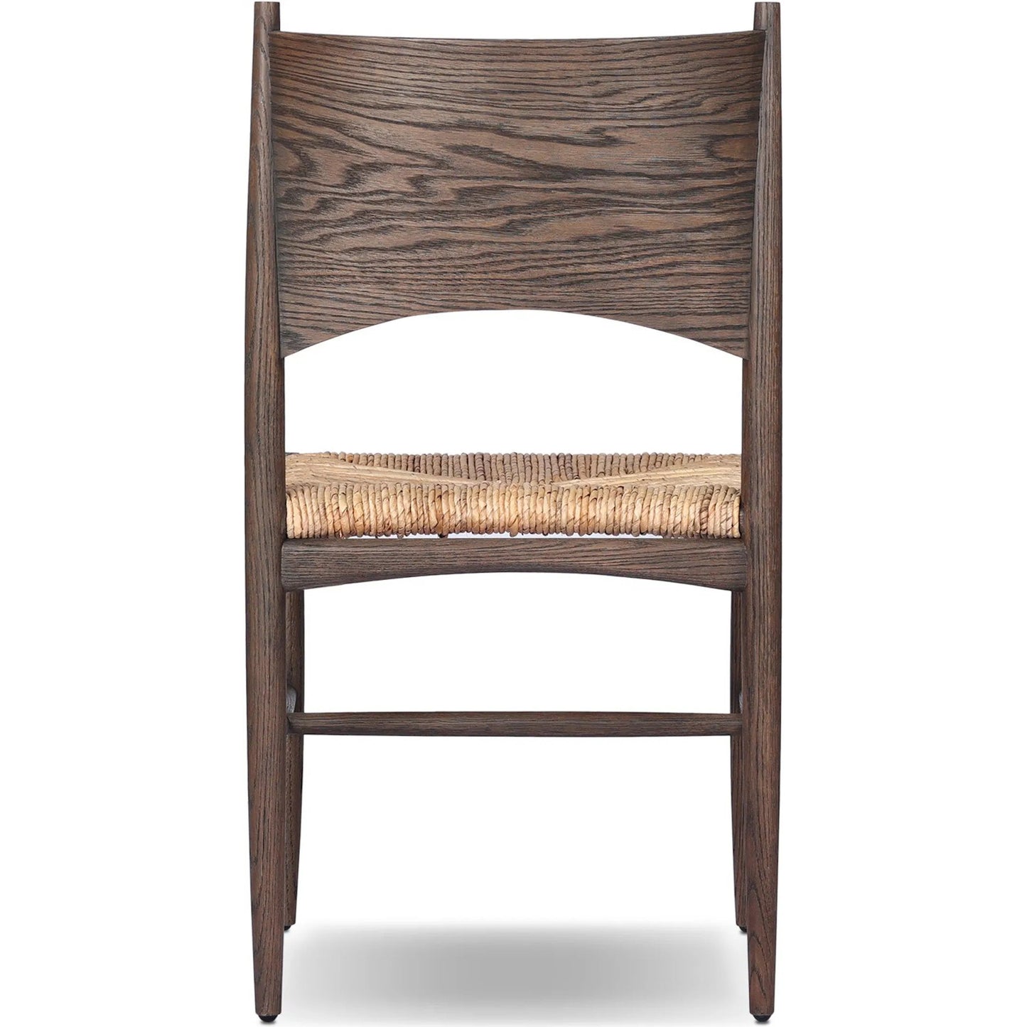 004 SI-2327566 | Additional Silo | Jovan Dining Chair by Four Hands in stained saddle brown, slight dark bleaching. Made from solid oak, banana leaf in a traditional style.