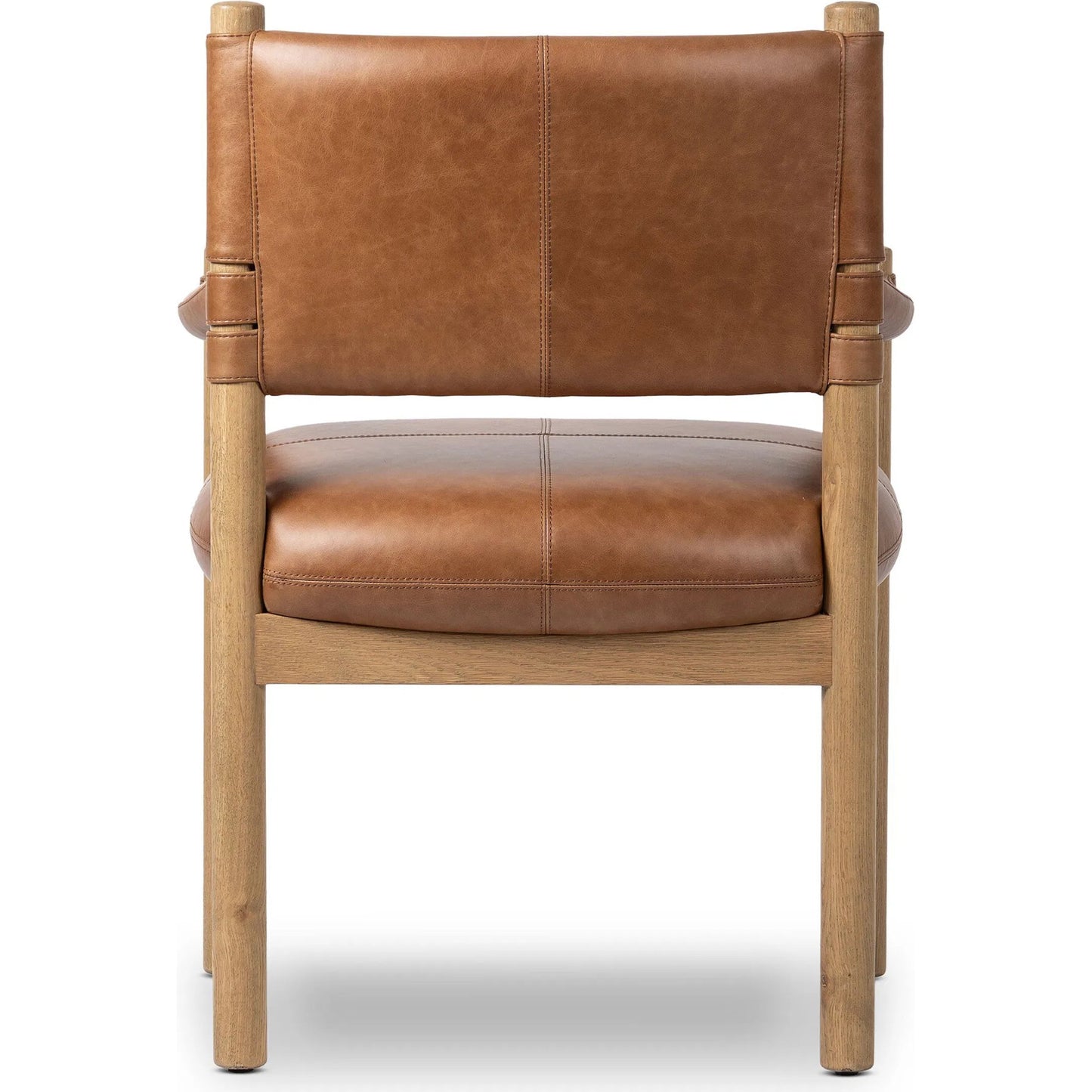 004 SI-2327535 | Additional Silo | Adaline Dining Armchair by Four Hands in sonoma chestnut, natural oak. Made from top grain leather, solid oak in a transitional style.