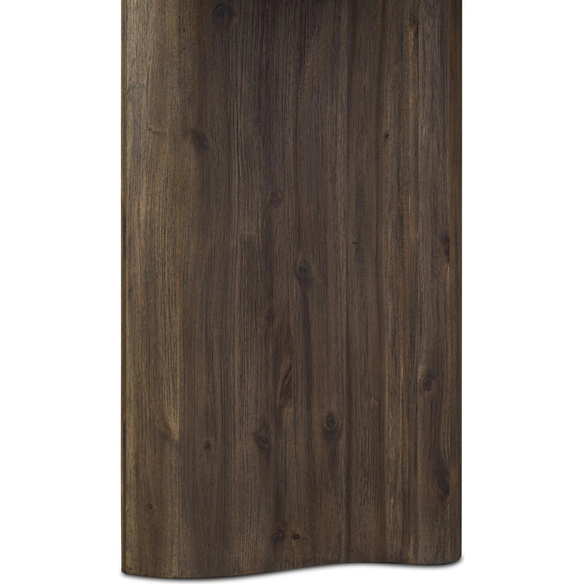 Pershing Dining Table by Four Hands in weathered acacia veneer. Made from thick acacia veneer, solid acacia in a unique style.