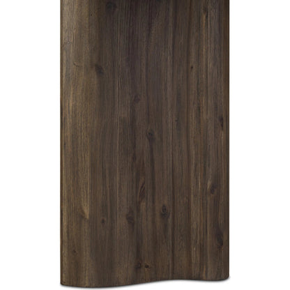 Pershing Dining Table by Four Hands in weathered acacia veneer. Made from thick acacia veneer, solid acacia in a unique style.