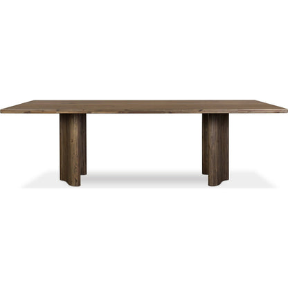 Pershing Dining Table by Four Hands in weathered acacia veneer. Made from thick acacia veneer, solid acacia in a unique style.