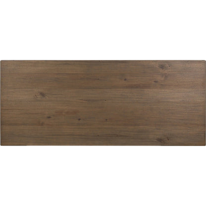 Pershing Dining Table by Four Hands in weathered acacia veneer. Made from thick acacia veneer, solid acacia in a unique style.