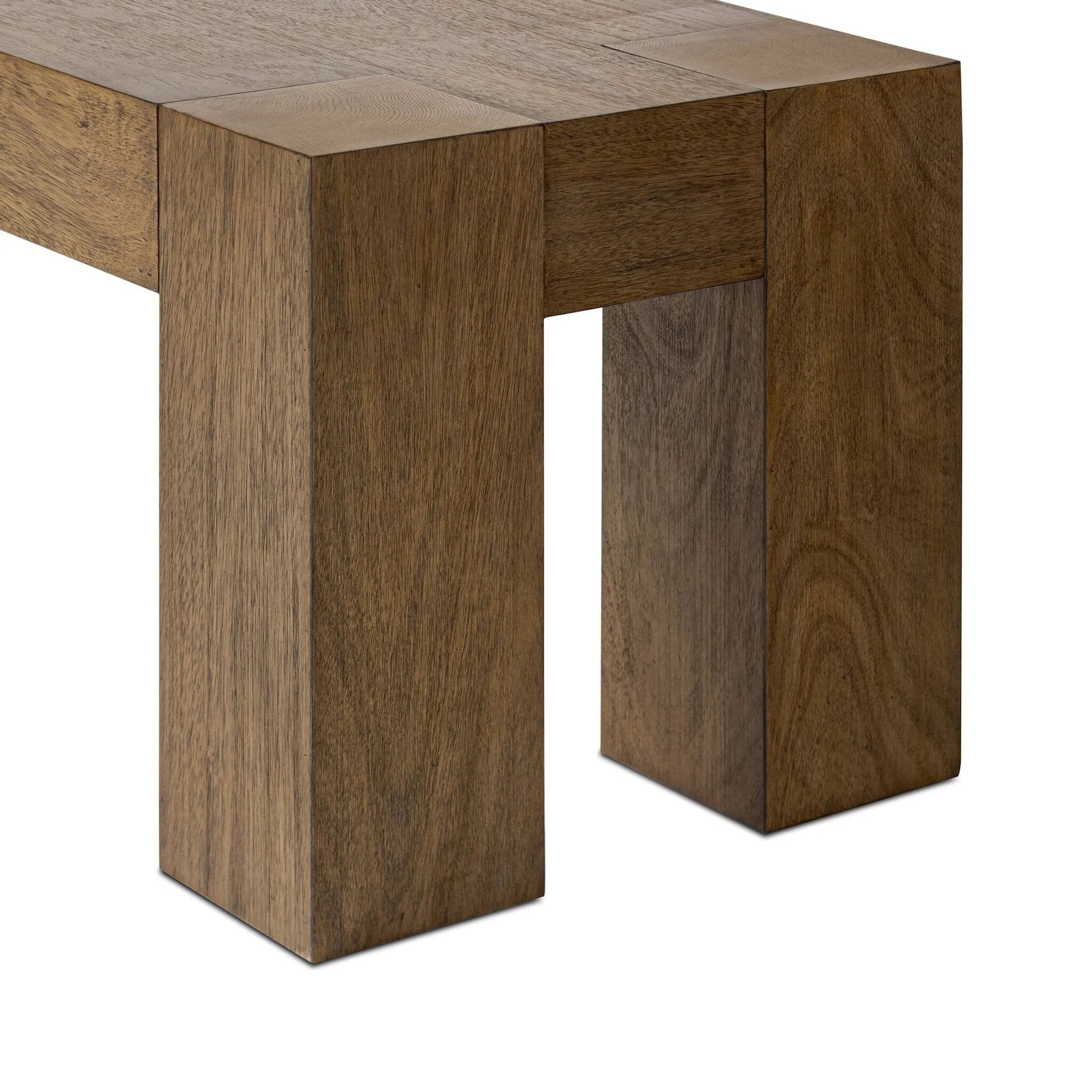 Emeli Dining Bench by Four Hands in tawny rubberwood veneer. Made from parawood veneer in a unique style.