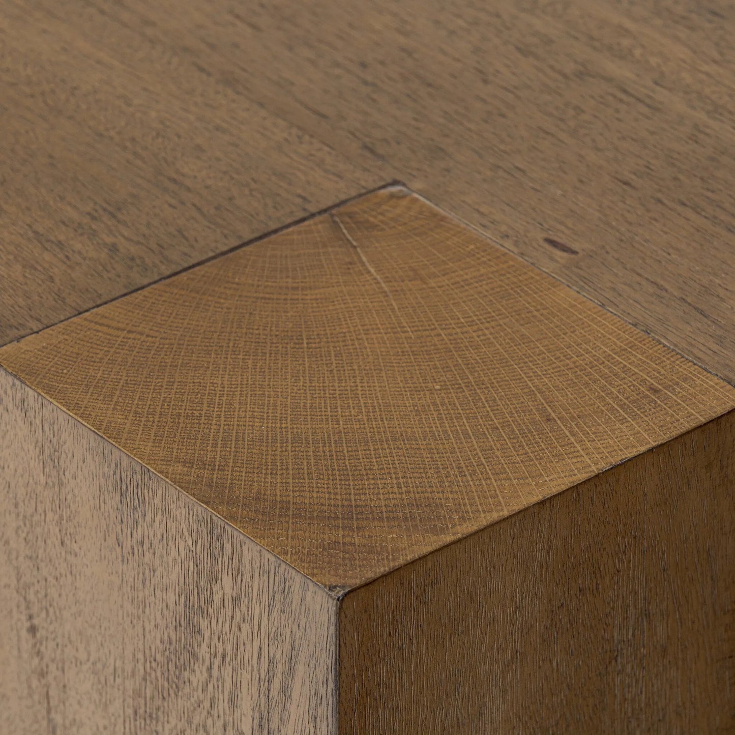 006 SI-2635297 | Closeup | Emeli Dining Bench by Four Hands in tawny rubberwood veneer. Made from parawood veneer in a unique style.