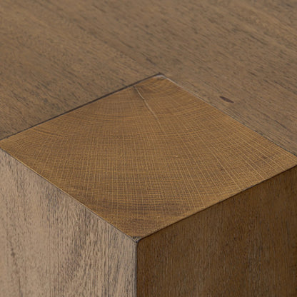 Emeli Dining Bench by Four Hands in tawny rubberwood veneer. Made from parawood veneer in a unique style.