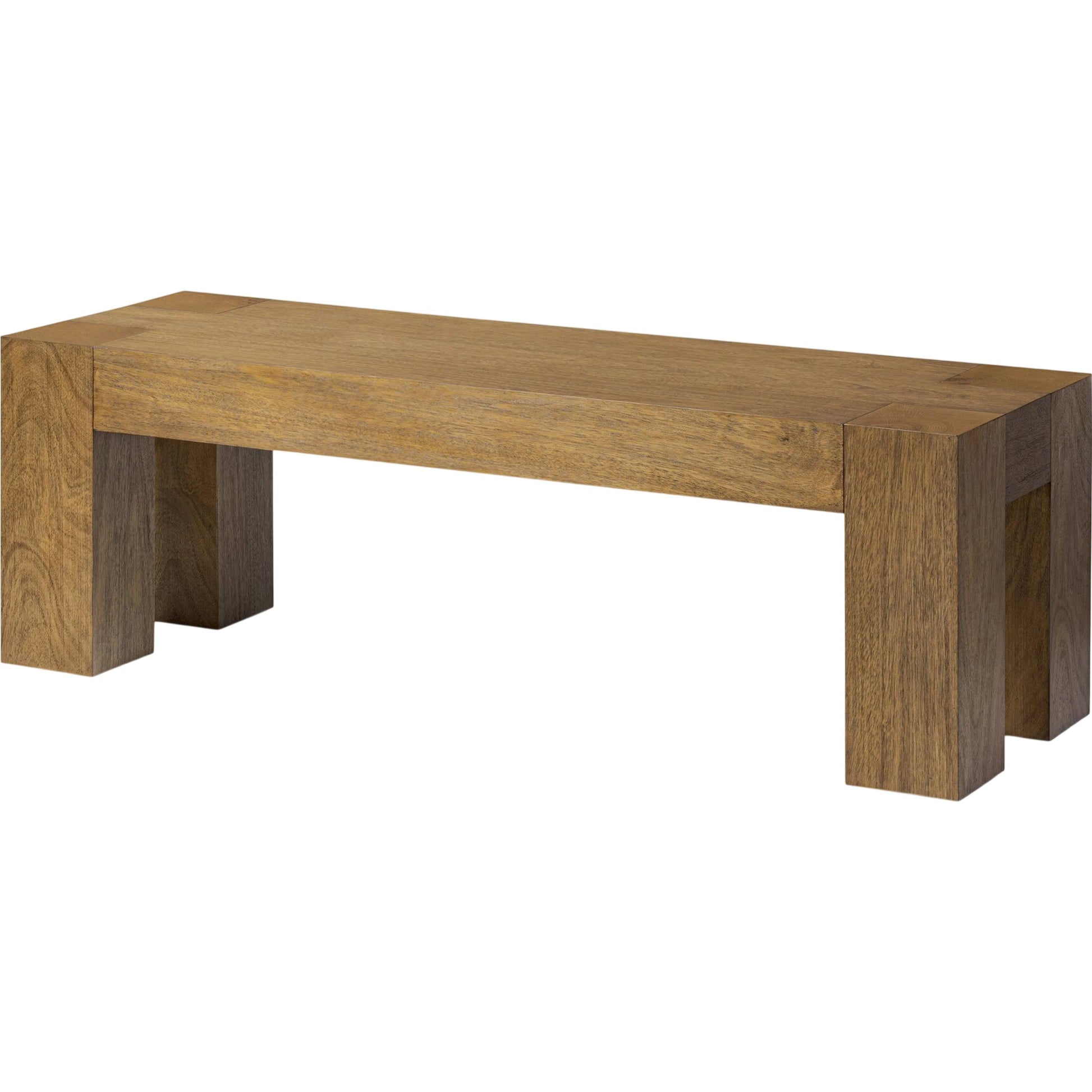 Emeli Dining Bench by Four Hands in tawny rubberwood veneer. Made from parawood veneer in a unique style.