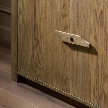 Bedford Bookcase by Four Hands in warm natural oak, warm natural oak veneer. Made from solid oak, thick oak veneer in a unique style.