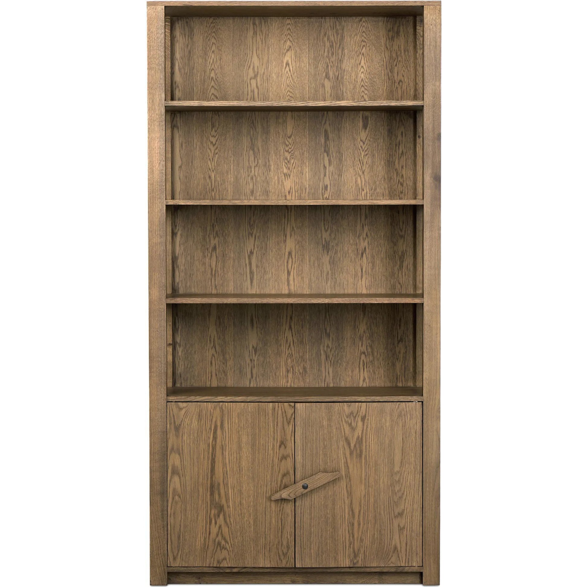 Bedford Bookcase by Four Hands in warm natural oak, warm natural oak veneer. Made from solid oak, thick oak veneer in a unique style.