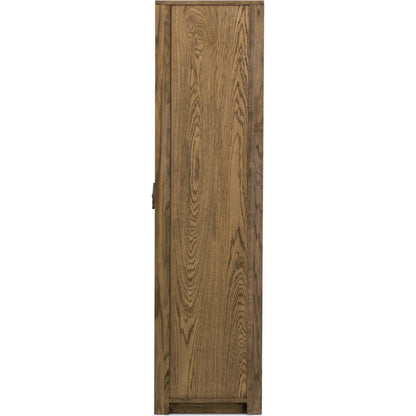 Bedford Cabinet by Four Hands in warm natural oak veneer, gunmetal. Made from thick oak veneer, solid oak, iron in a unique style.