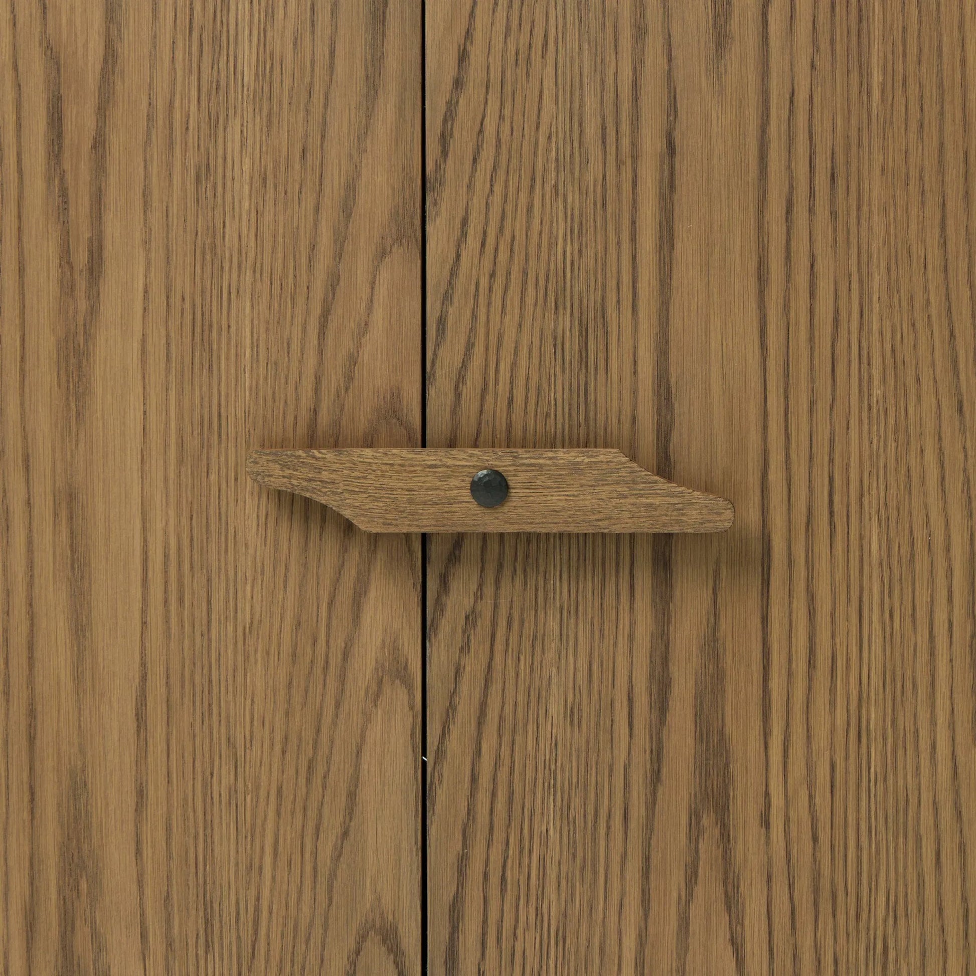 Bedford Media Console by Four Hands in warm natural oak veneer. Made from thick oak veneer, solid oak in a unique style.