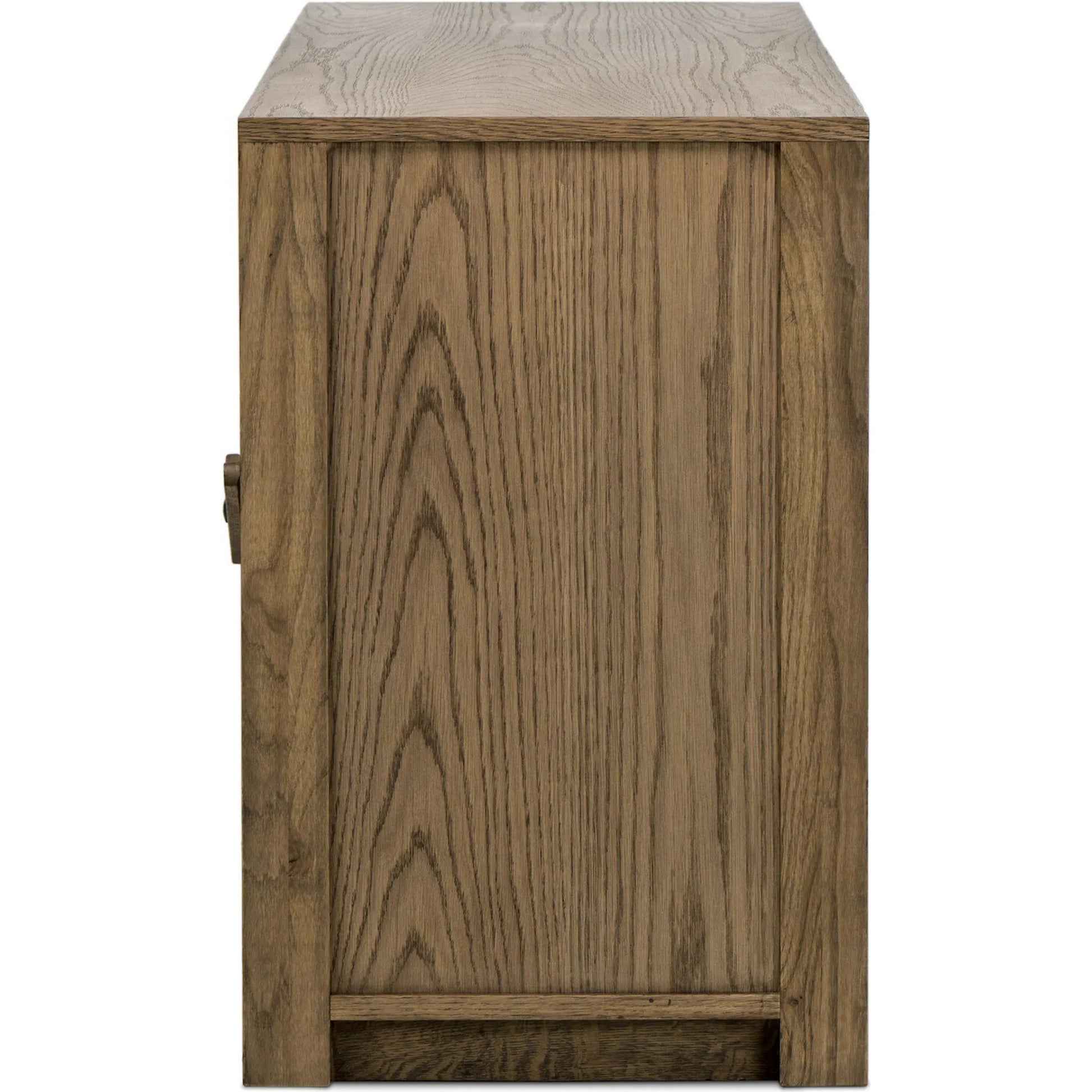 Bedford Media Console by Four Hands in warm natural oak veneer. Made from thick oak veneer, solid oak in a unique style.
