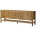 Roark Media Console by Four Hands. Made from oak veneer, solid oak in a transitional style.