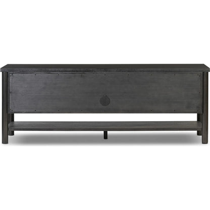 Roark Media Console by Four Hands. Made from oak veneer, solid oak in a transitional style.