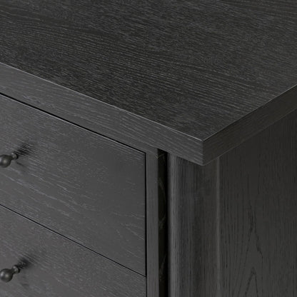 Roark Media Console by Four Hands. Made from oak veneer, solid oak in a transitional style.