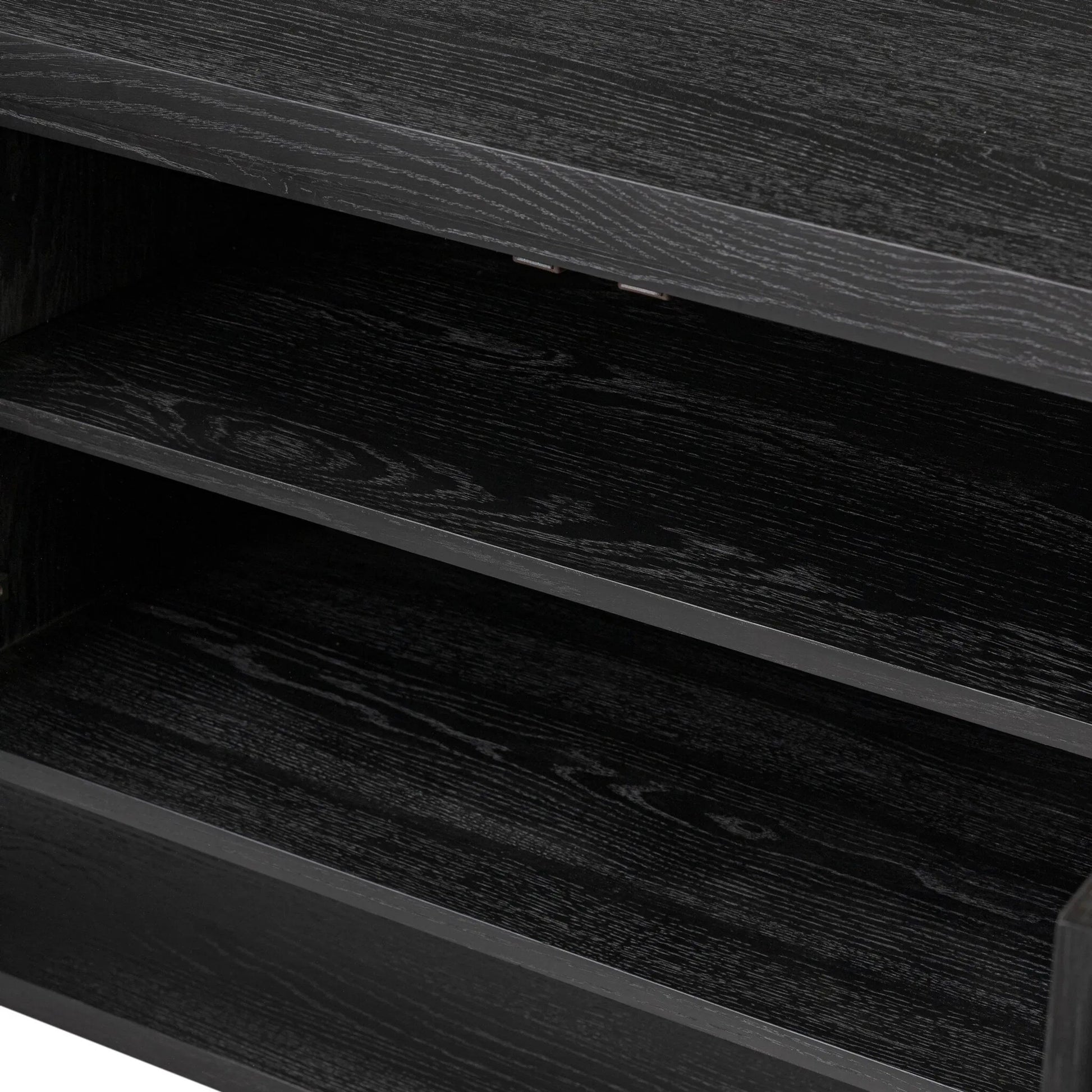 Roark Media Console by Four Hands. Made from oak veneer, solid oak in a transitional style.