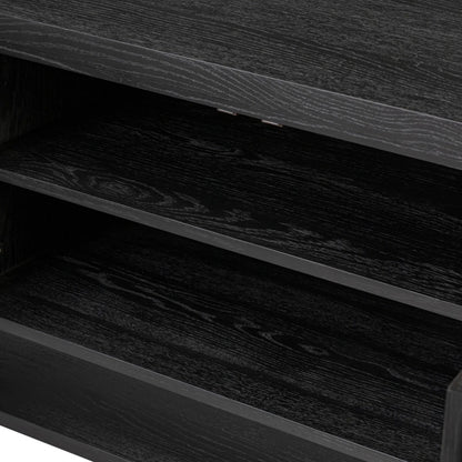Roark Media Console by Four Hands. Made from oak veneer, solid oak in a transitional style.