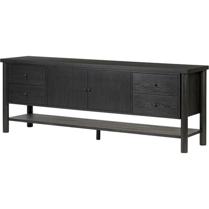 Roark Media Console by Four Hands. Made from oak veneer, solid oak in a transitional style.