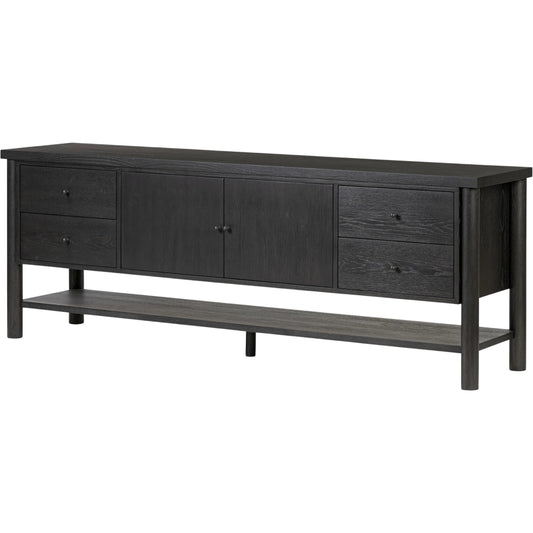 Roark Media Console by Four Hands. Made from oak veneer, solid oak in a transitional style.