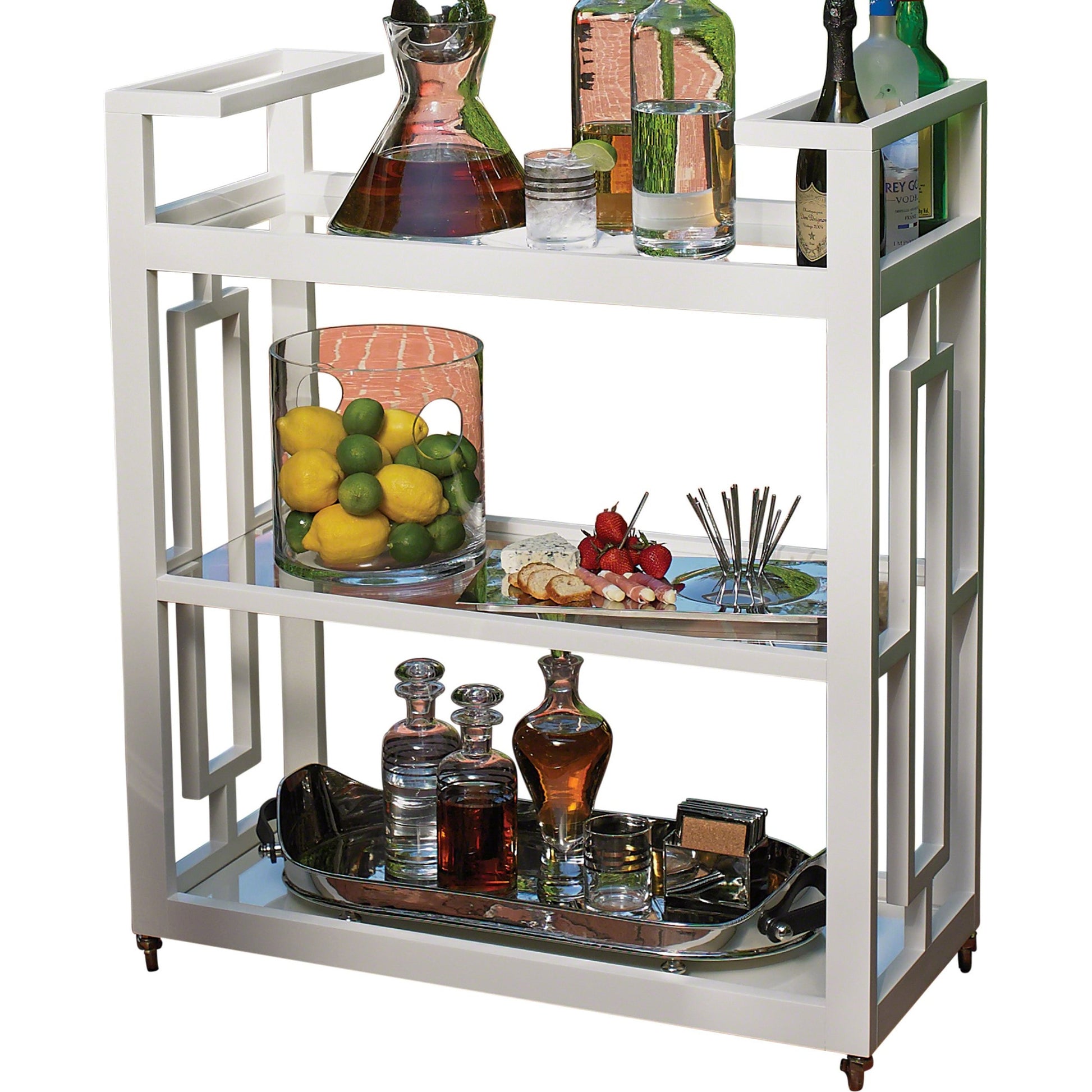 Grid Block Bar Cart by Global Views. Made from unique in a transitional style.