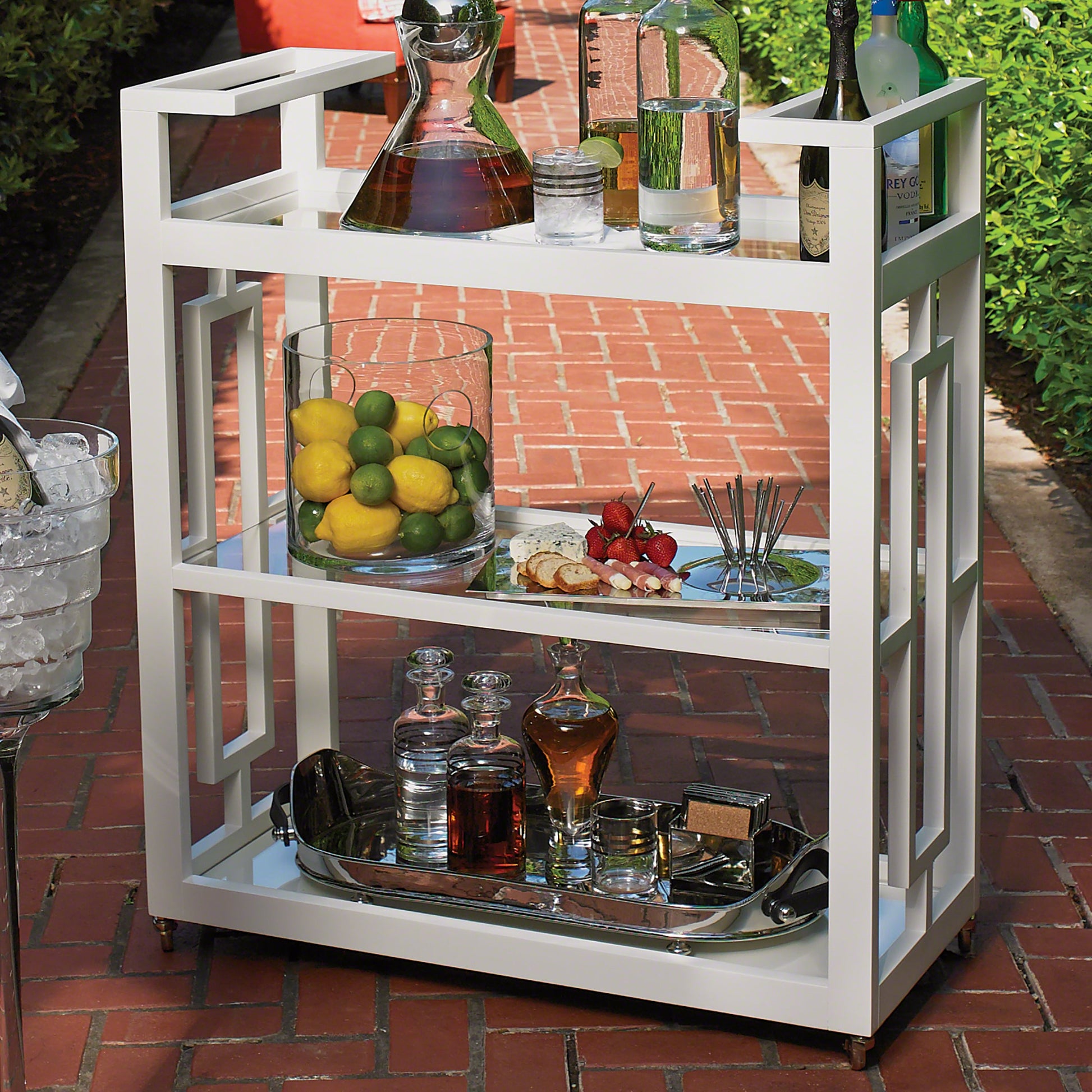 Grid Block Bar Cart by Global Views. Made from unique in a transitional style.