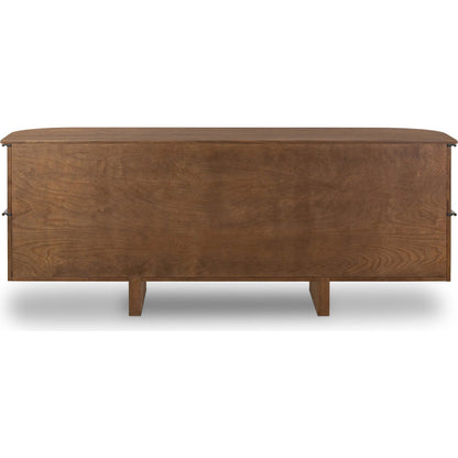 Theo 6 Drawer Dresser by Four Hands in dark brown walnut, dark brown walnut veneer. Made from solid walnut, walnut veneer in a unique style.