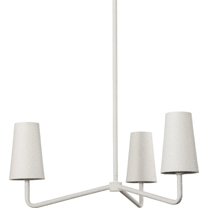 Vincennes Chandelier by Four Hands in matte white plaster. Made from iron in a unique style.