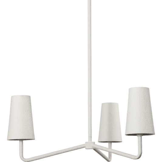 Vincennes Chandelier by Four Hands in matte white plaster. Made from iron in a unique style.