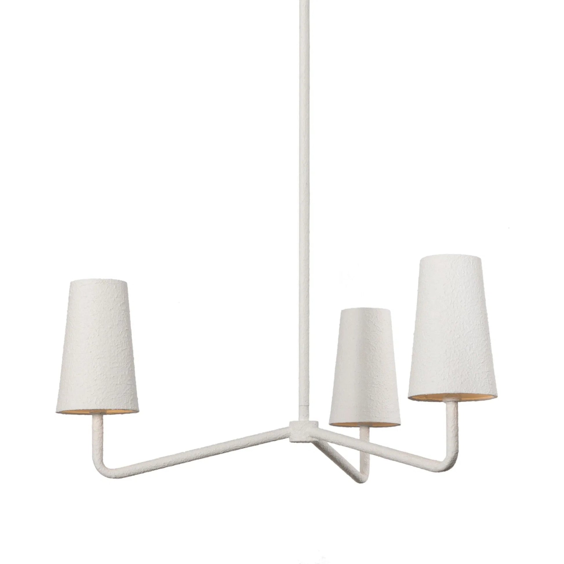 Vincennes Chandelier by Four Hands in matte white plaster. Made from iron in a unique style.
