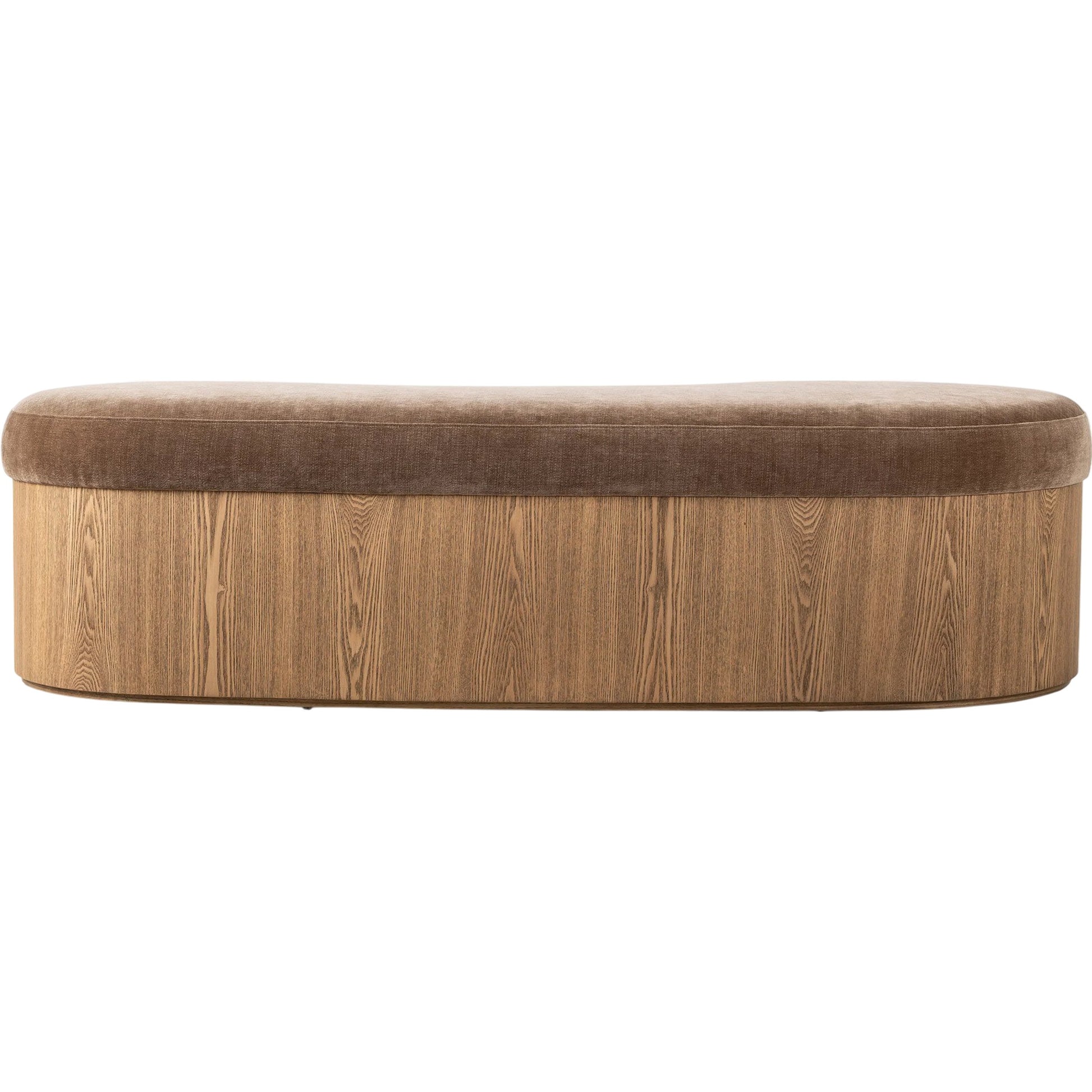 Celeste Accent Bench by Four Hands in altair mushroom, toasted ash thick veneer. Made from 100% polyester, thick ash veneer in a unique style.