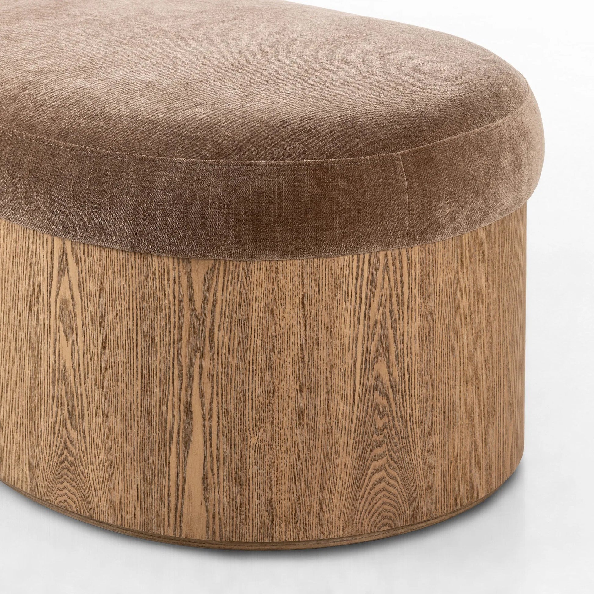 Celeste Accent Bench by Four Hands in altair mushroom, toasted ash thick veneer. Made from 100% polyester, thick ash veneer in a unique style.