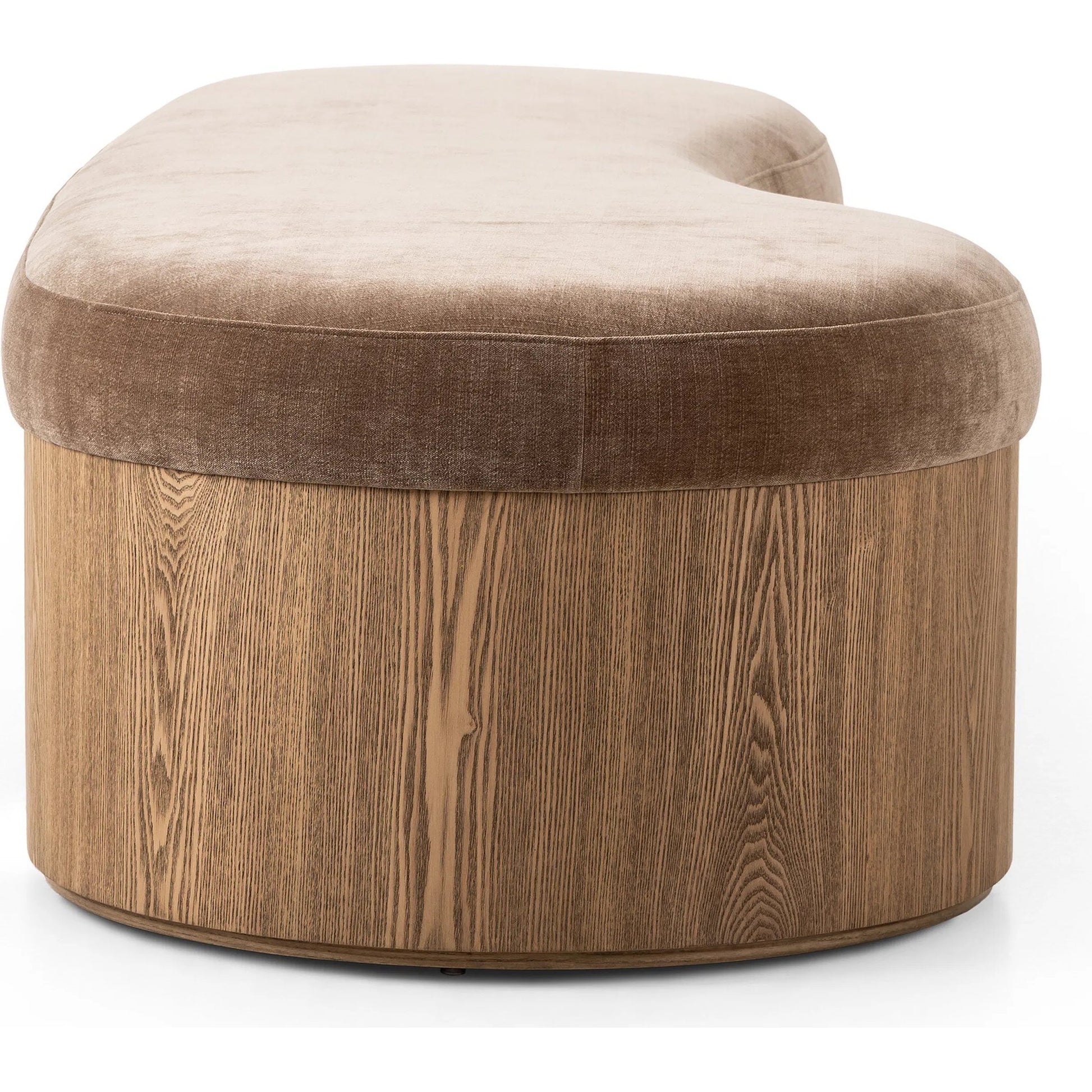 Celeste Accent Bench by Four Hands in altair mushroom, toasted ash thick veneer. Made from 100% polyester, thick ash veneer in a unique style.