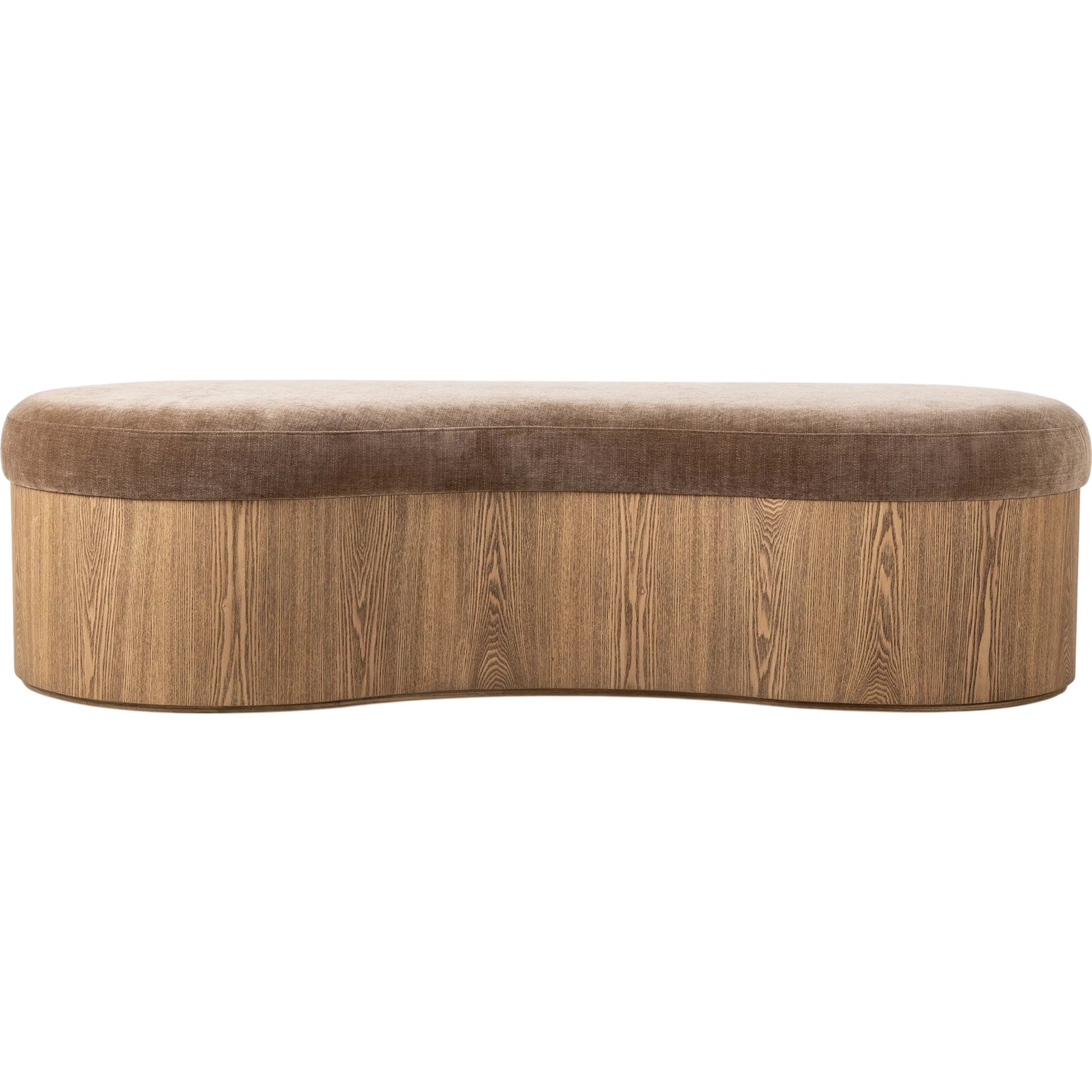 Celeste Accent Bench by Four Hands in altair mushroom, toasted ash thick veneer. Made from 100% polyester, thick ash veneer in a unique style.