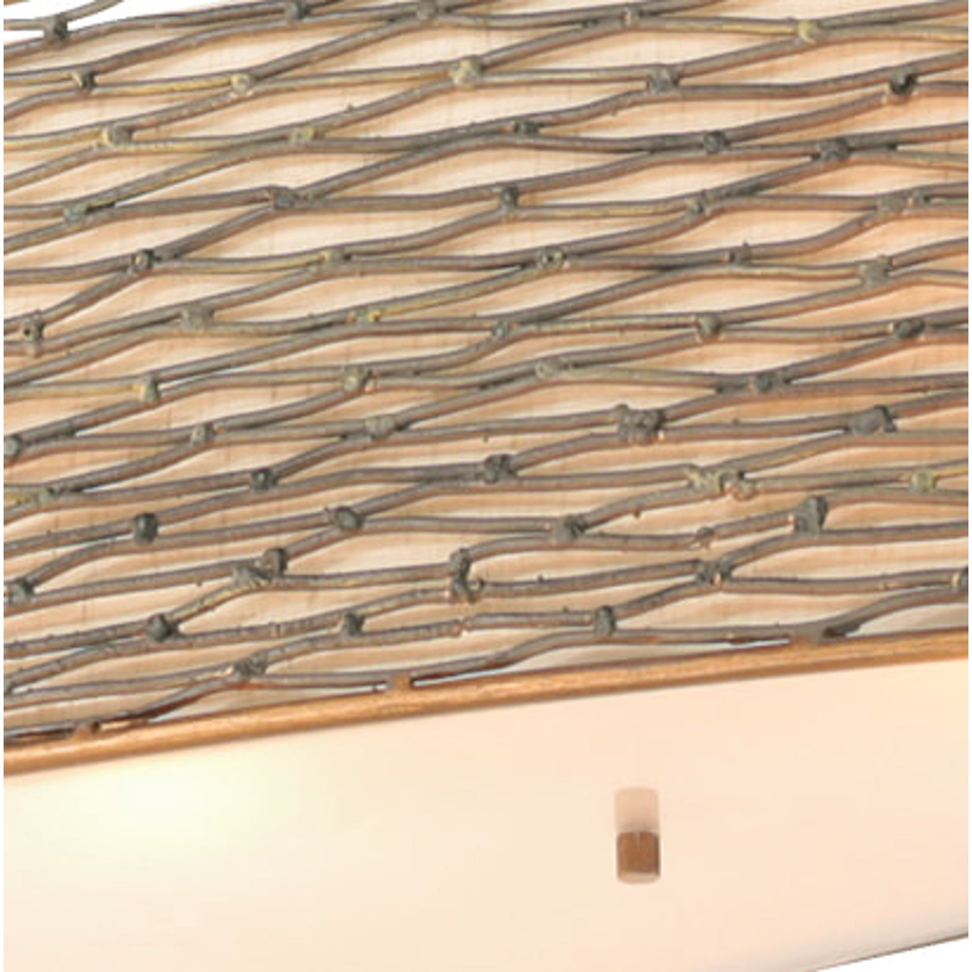 Flow Oval Linear Pendant by Varaluz in hammered orange. Made from hammered ore, tan silk slug shade, acrylic diffuser in a modern style.