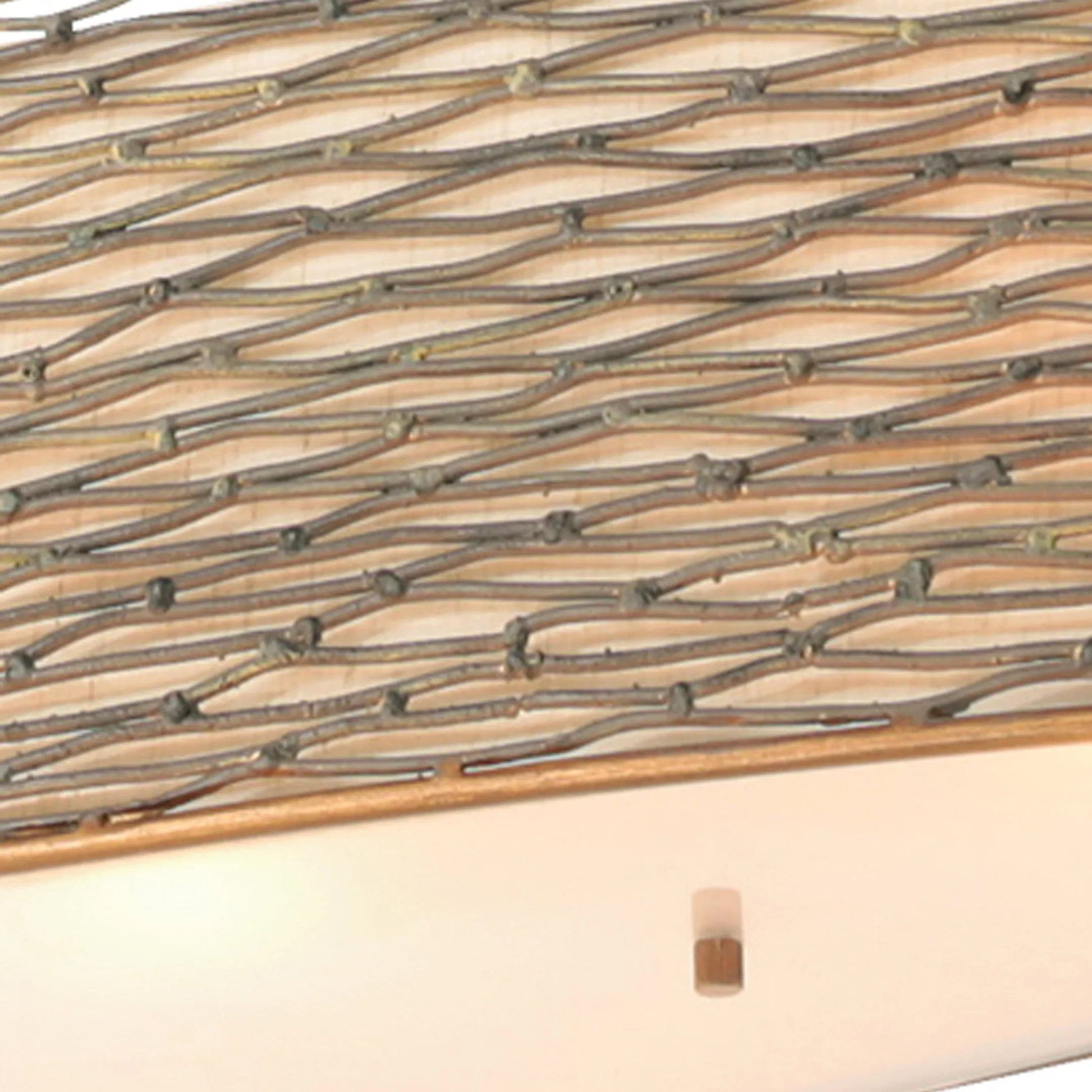 Flow Oval Linear Pendant by Varaluz in hammered orange. Made from hammered ore, tan silk slug shade, acrylic diffuser in a modern style.