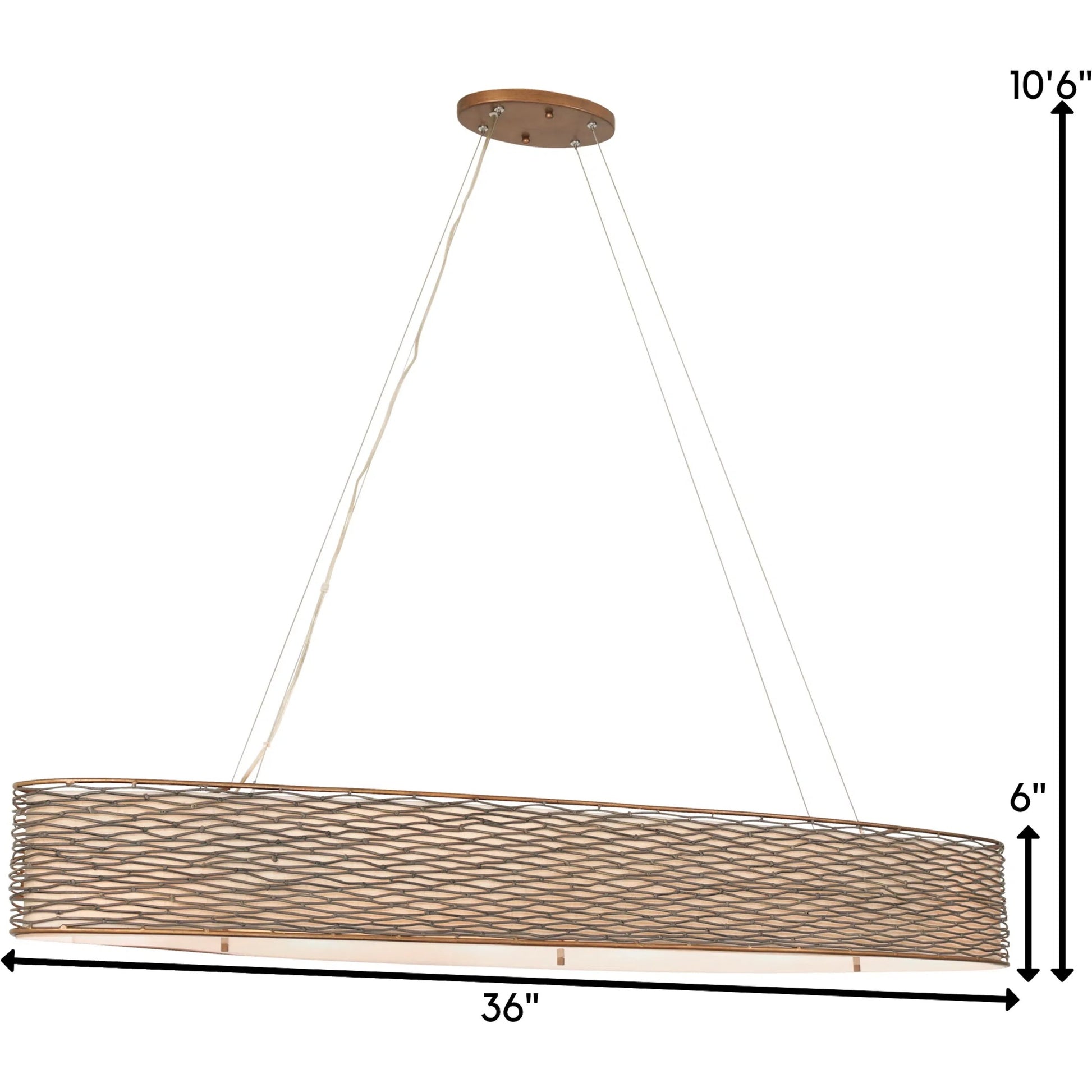 Flow Oval Linear Pendant by Varaluz in hammered orange. Made from hammered ore, tan silk slug shade, acrylic diffuser in a modern style.