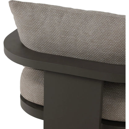 Tahana Outdoor Metal Dining Chair by Four Hands in casa grey, bronze. Made from 100% olefin, aluminum in a unique style.