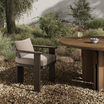 Tahana Outdoor Metal Dining Chair by Four Hands in casa grey, bronze. Made from 100% olefin, aluminum in a unique style.
