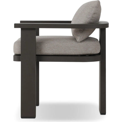 Tahana Outdoor Metal Dining Chair by Four Hands in casa grey, bronze. Made from 100% olefin, aluminum in a unique style.