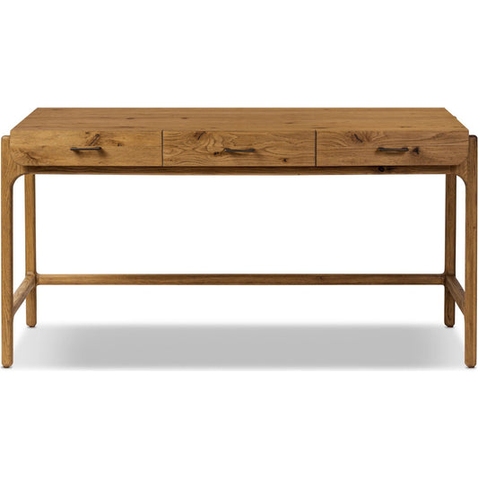 Bloomfield Desk by Four Hands in resawn worn oak. Made from resawn oak veneer, solid oak in a transitional style.