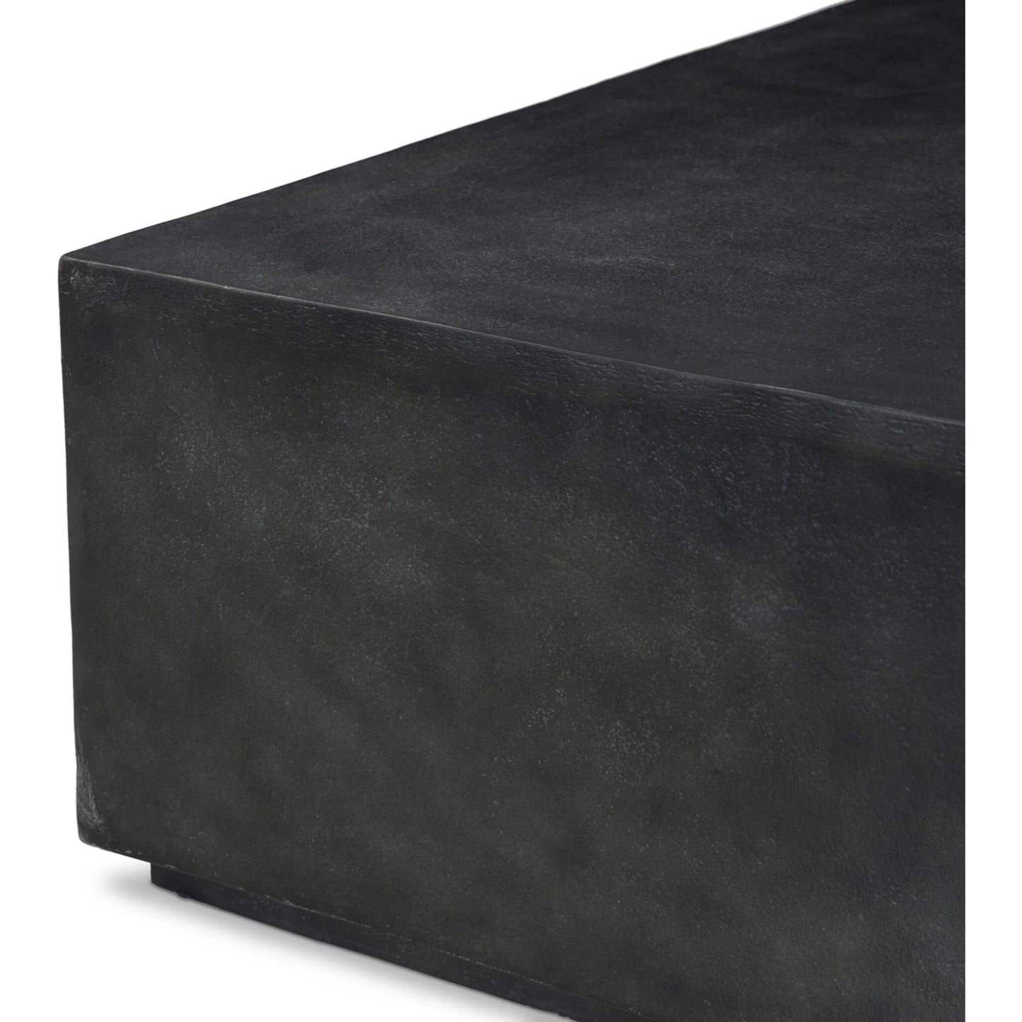 008 SI-2535010 | Closeup | Graso Outdoor Coffee Table by Four Hands in aged grey. Made from aluminum in a unique style.