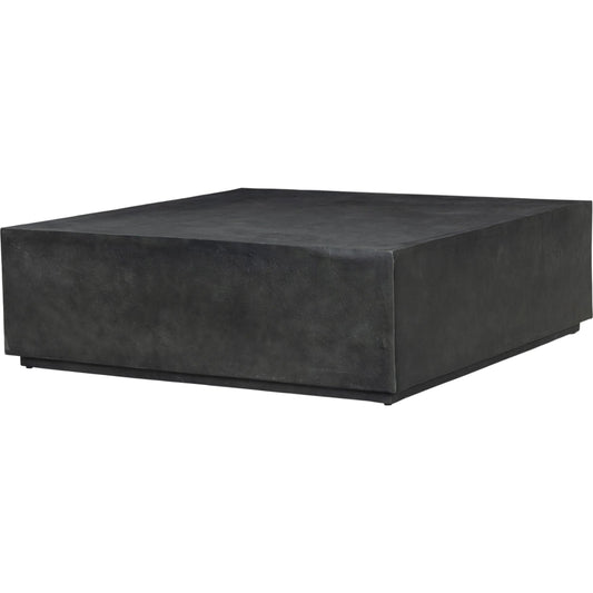 Graso Outdoor Coffee Table by Four Hands in aged grey. Made from aluminum in a unique style.