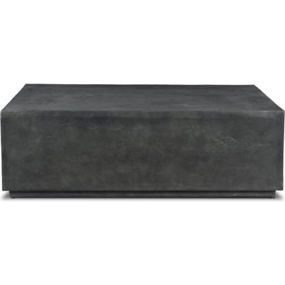 Graso Outdoor Coffee Table by Four Hands in aged grey. Made from aluminum in a unique style.