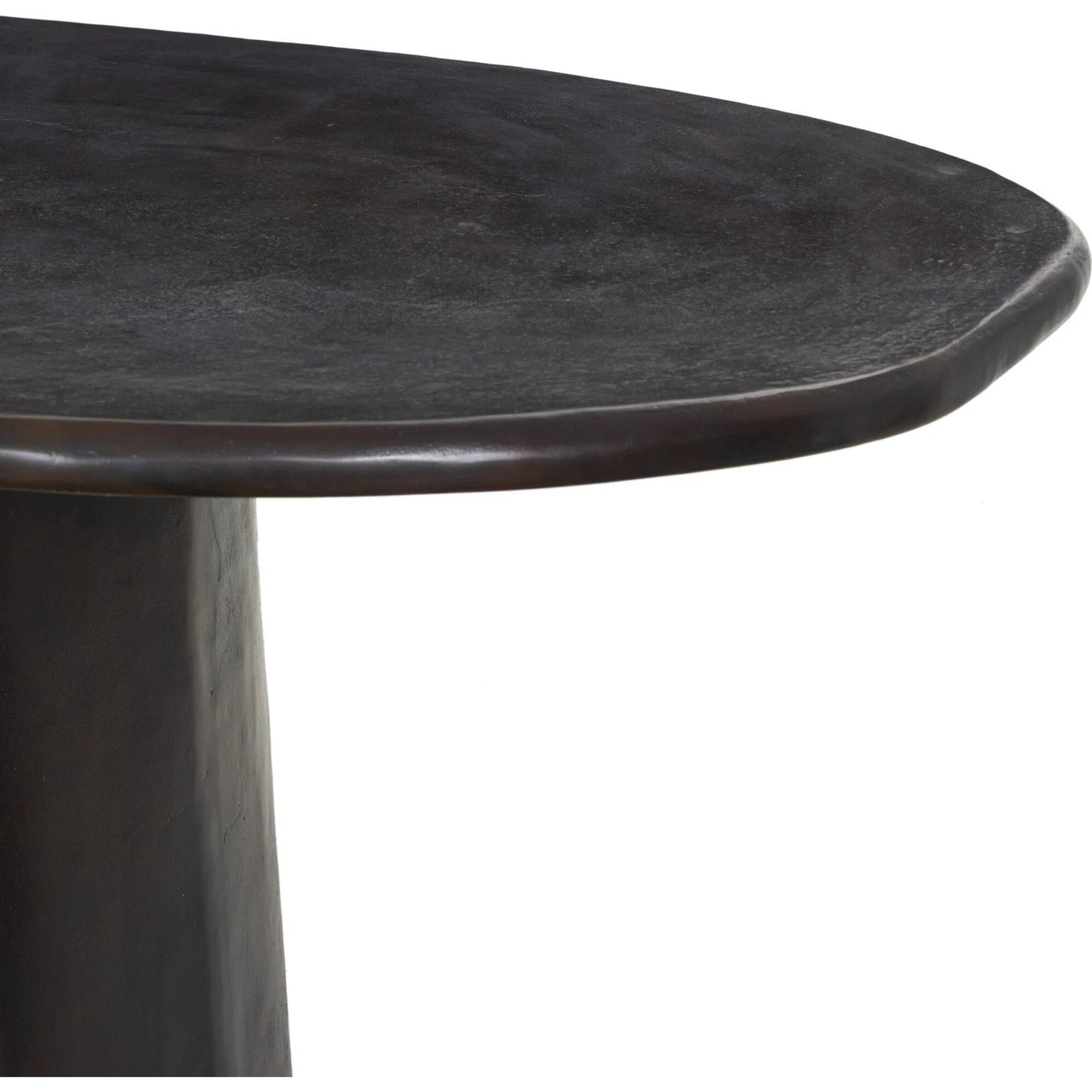006 SI-2446496 | Closeup | Amato Outdoor Dining Table-72" by Four Hands in antique rust. Made from aluminum in a modern style.