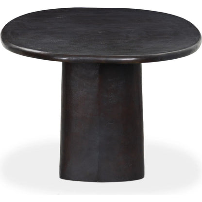 Amato Outdoor Dining Table-72" by Four Hands in antique rust. Made from aluminum in a modern style.