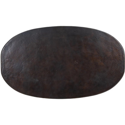 Amato Outdoor Dining Table-72" by Four Hands in antique rust. Made from aluminum in a modern style.